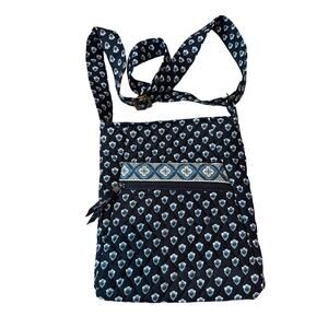VERA BRADLEY 2005 Nantucket Navy Hipster Crossbody Purse Cotton Quilted Bag